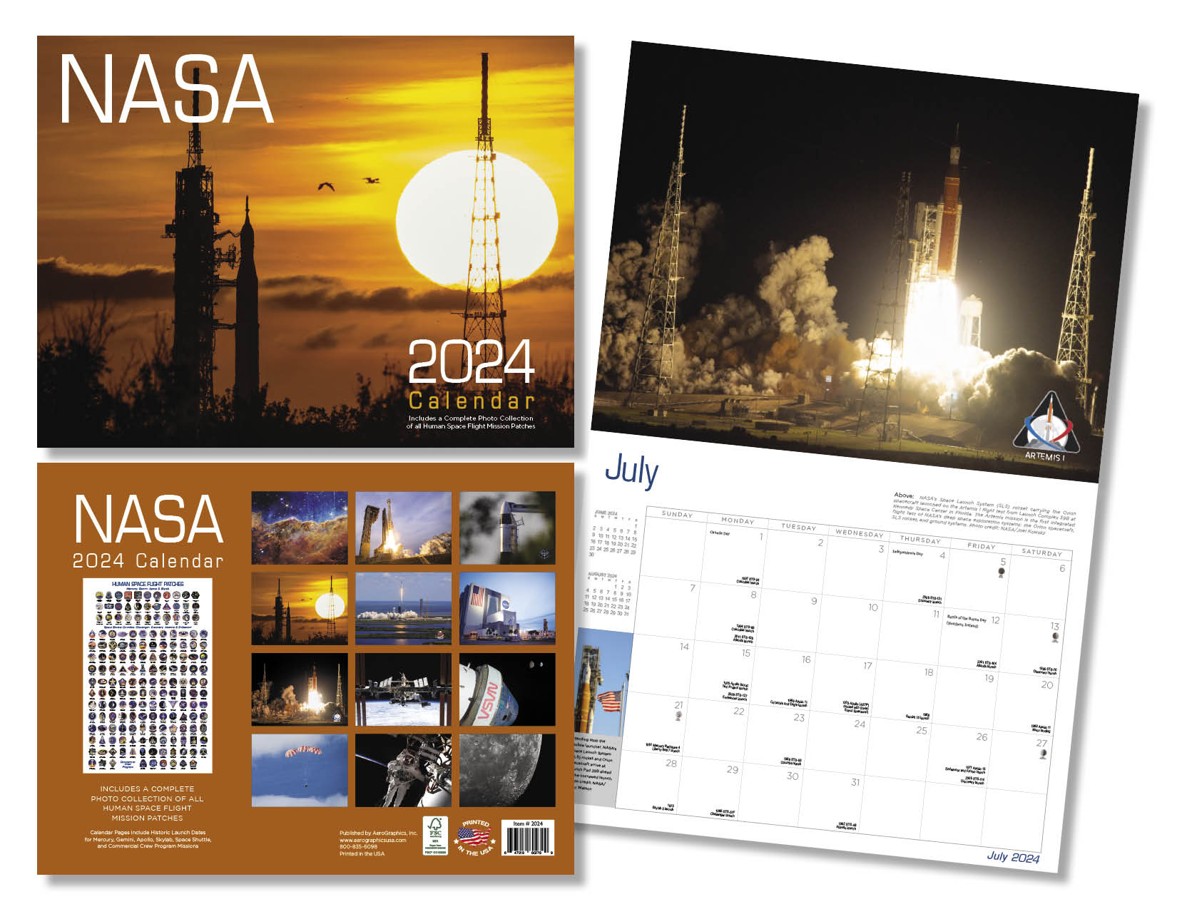 2024 NASA Calendar, Front and Back